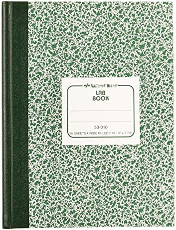 National Lab Notebook, Wide/Legal Rule, Green Marble Cover, (96) 10.13 x 7.88 Sh