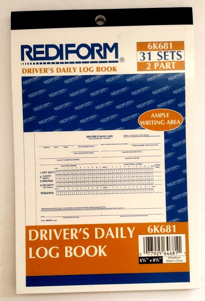 Rediform Driver’s Daily Logs Duplicates with Carbons 31 Sets 2 Part 6K681