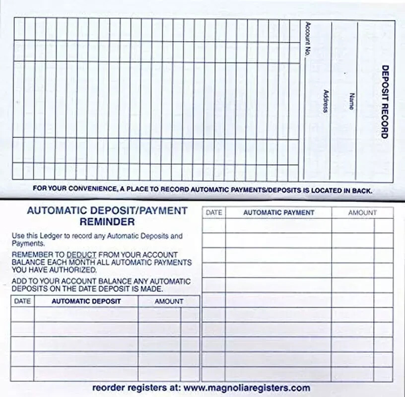 Magnolia Registers 12 Check Registers, 2024-2025-2026, for Personal Checkbook