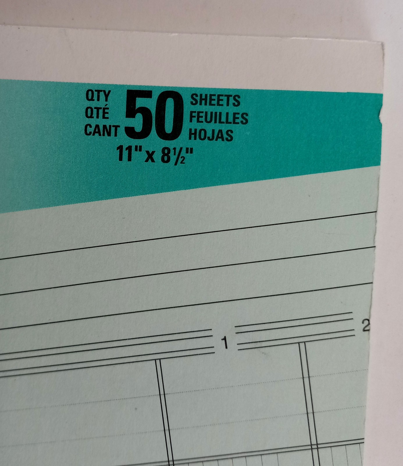 Ledger Pad 6 Columns 8.5 x 11 inch 50 Sheets Blank Lot of 2