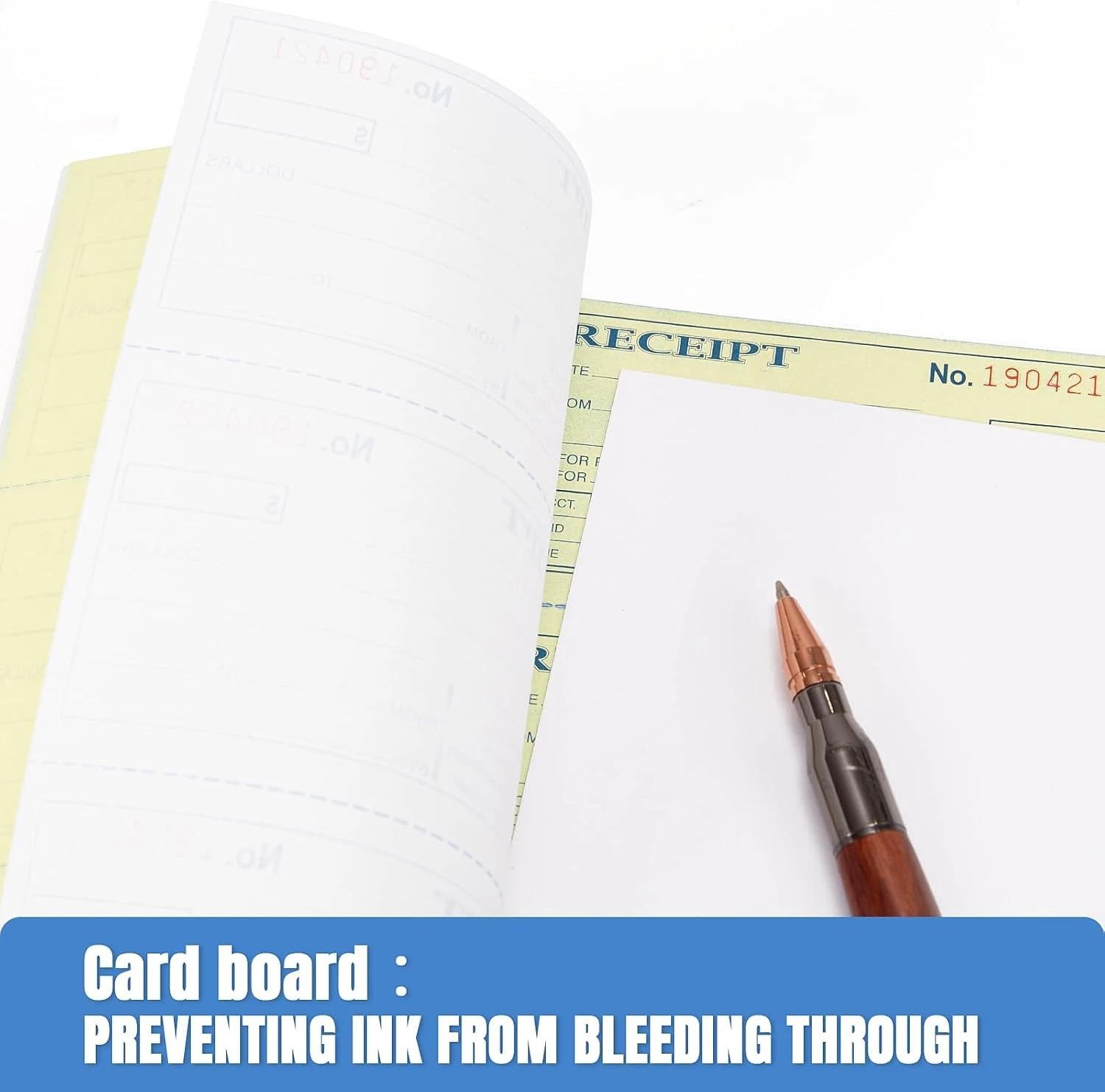 Receipt Book with Carbon Copies, 2-part Carbonless, 100 Sets Per Book, 4 Receipt
