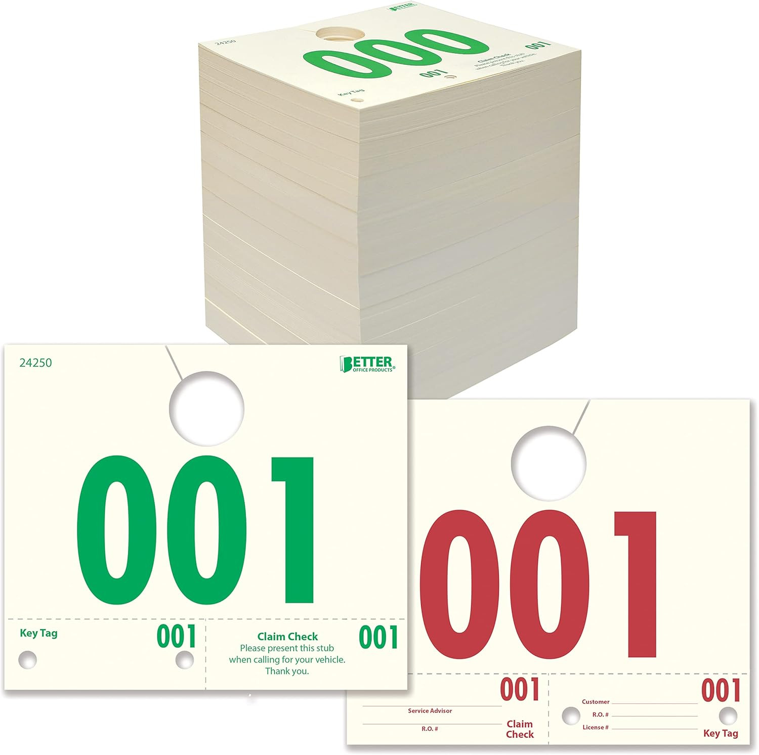 Better Office Products Service Dispatch Numbers, 1000 Count, Numbered 000-999, C