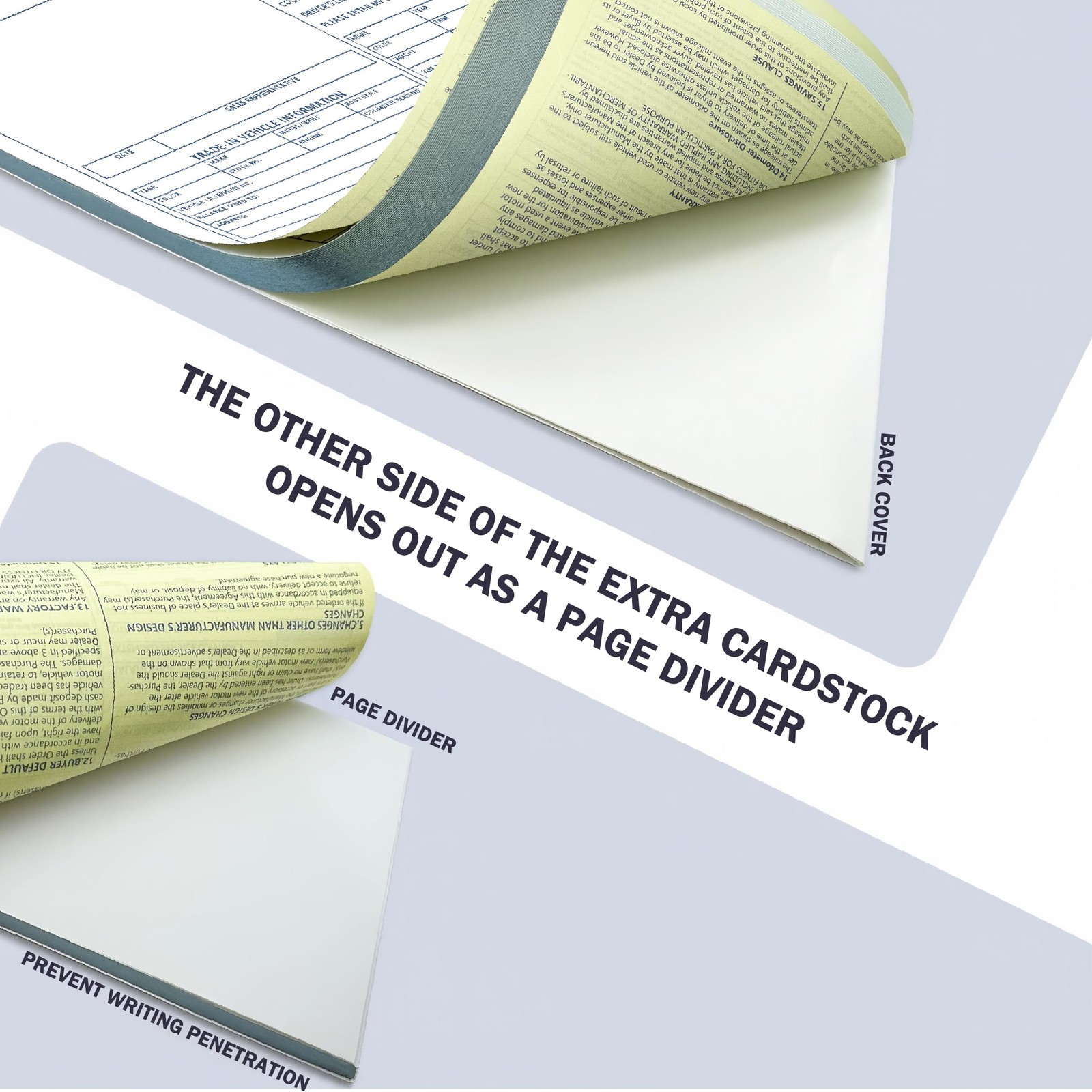 Vehicle Purchase Agreement Forms 2 Part Carbonless Copy Book 8.5 x 11 Blue