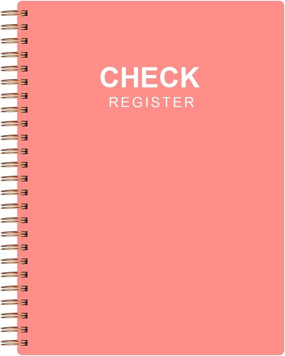 Elegant A5 Rose Check Register Notebook – 112 Pages for Financial Tracking