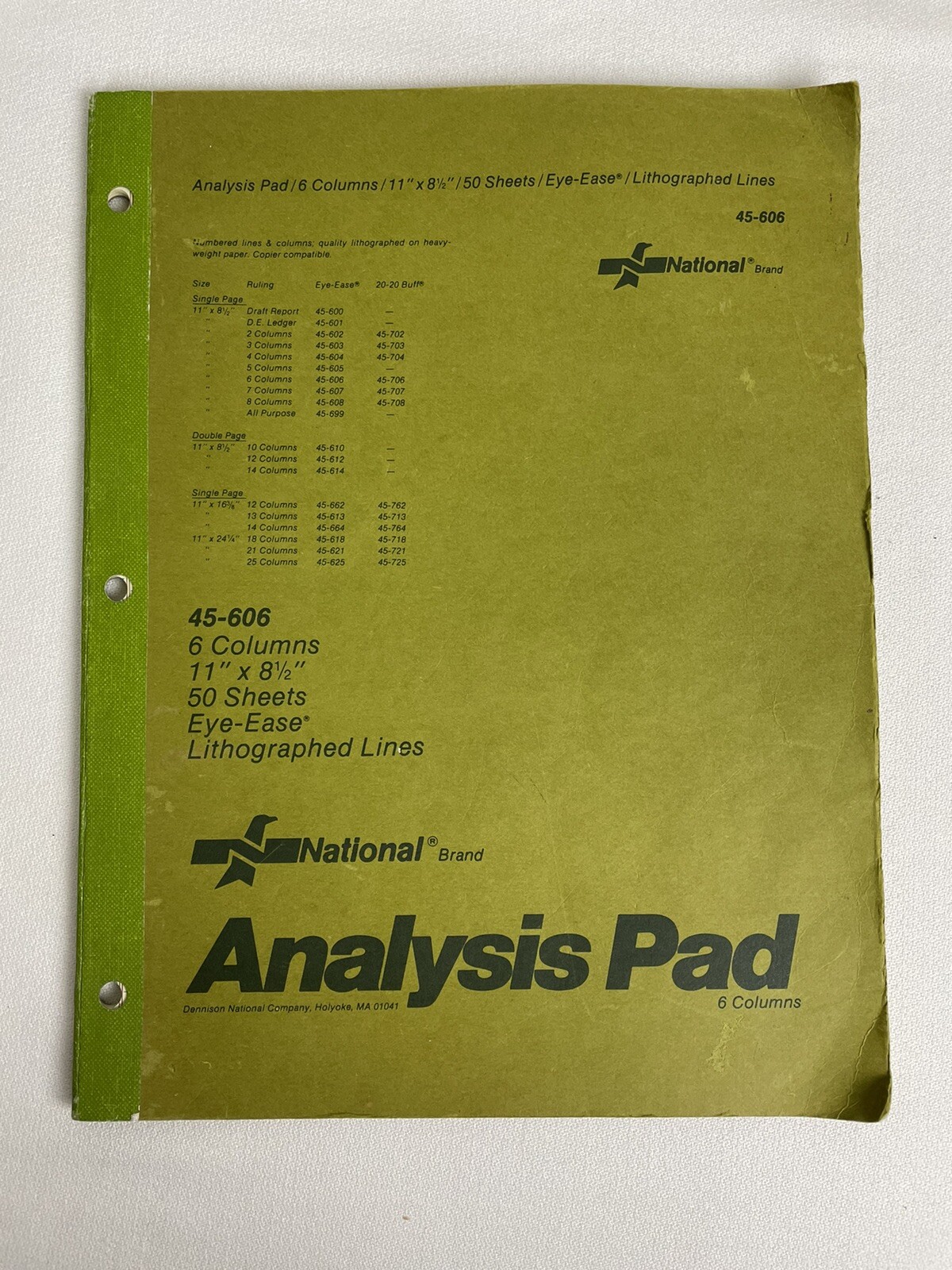 National Brand Eye-Ease Analysis Pad 6 Columns Item 35-604 – 29 Sheets