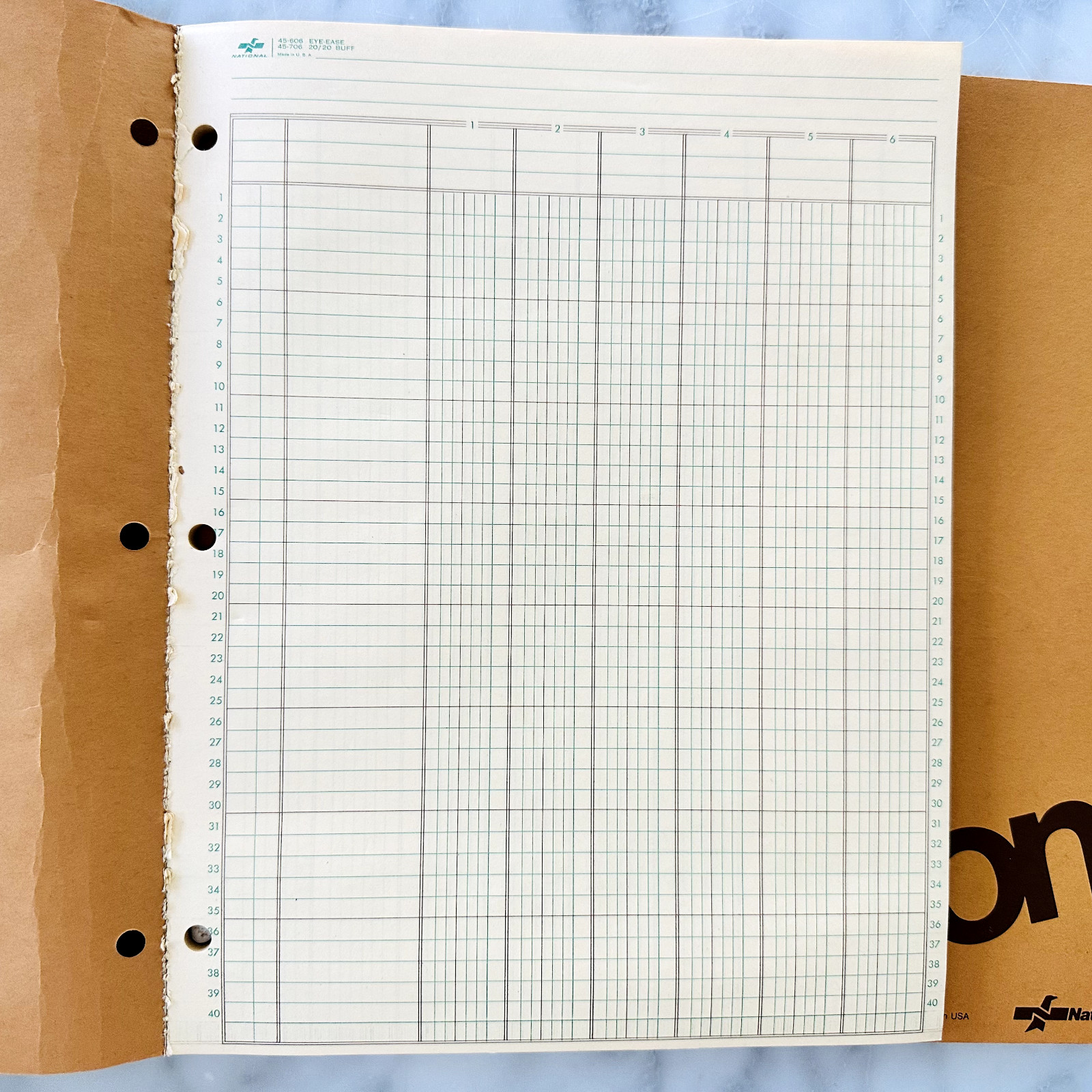 3 Vintage National Brand Analysis 6 Column Pads 50 Sheets *1 w/45 Sheets #45-706