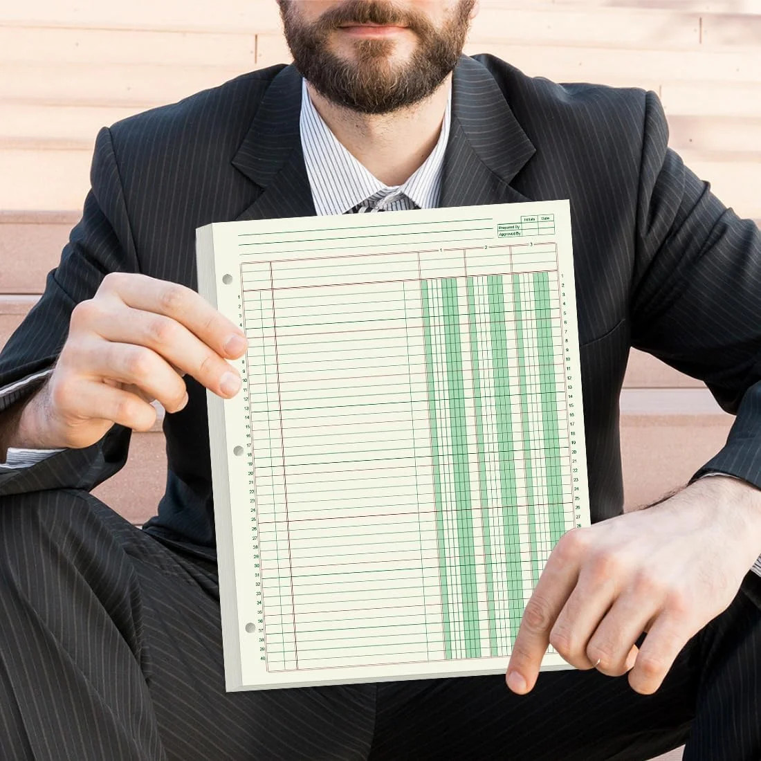 Columnar Analysis Pad 3 Column Ledger – 3 Hole Punched Accounting Ledger Book Re