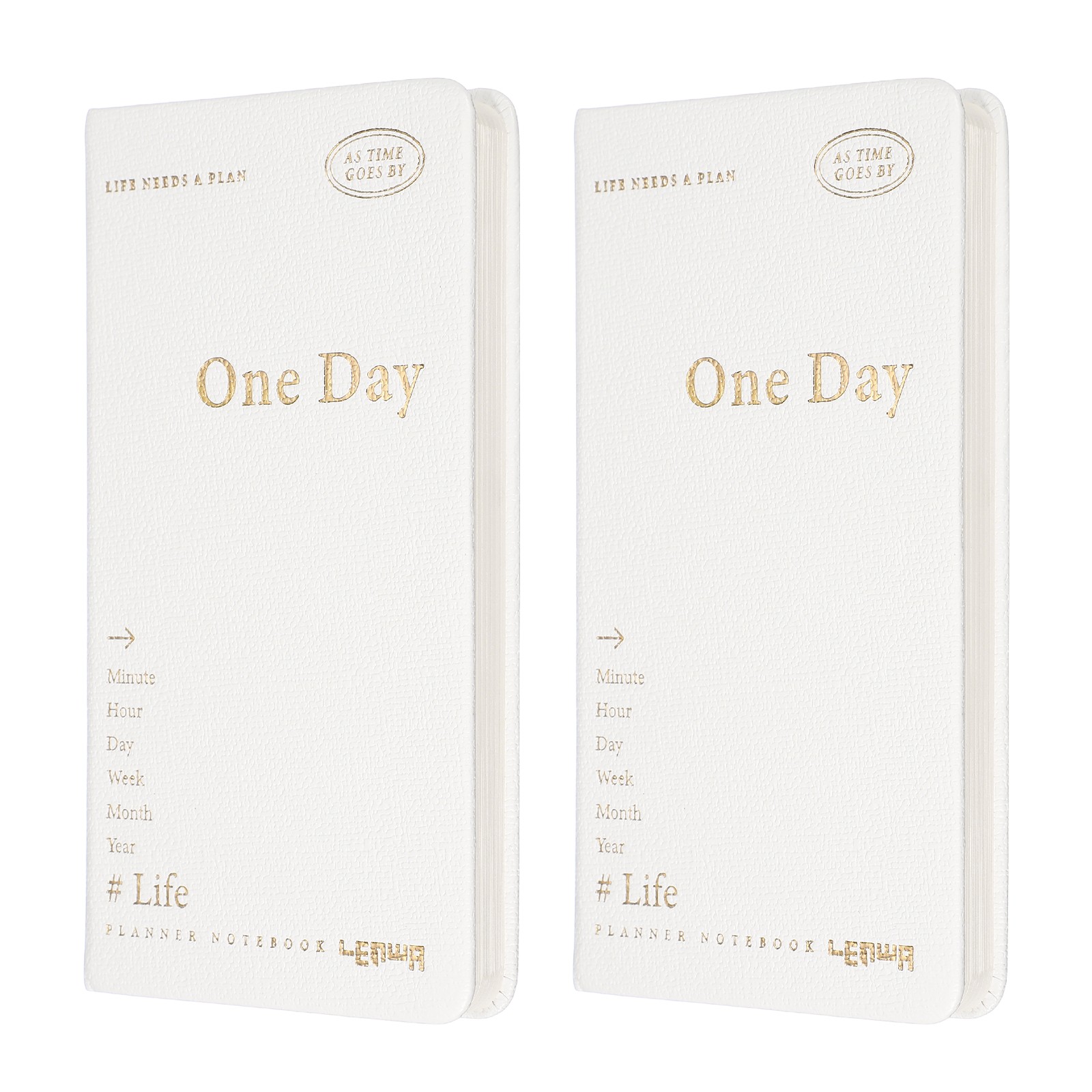 2Pcs Daily Planner Notebook, 7 x 3.8″ to Do Notebook, White