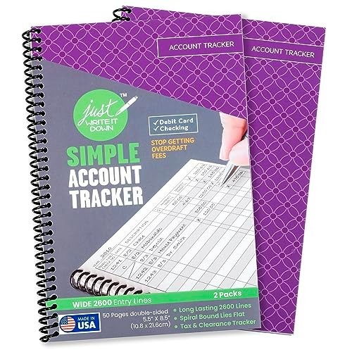 Premium Check Book Register & Debit Card Ledger Notebook – Expense Tracker, 2 Pc