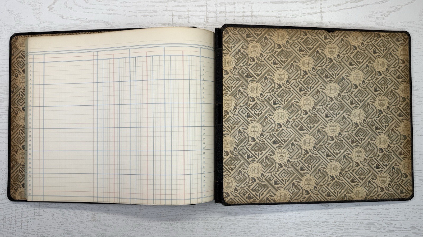 Standard Boorum & Pease No. 6215 1/2 B Two Post Hinge Ledger Paper Made In USA
