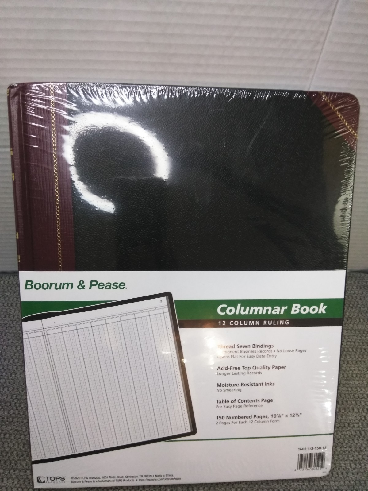 Boorum & Pease Columnar Accounting Book 12 Column Black Cover 150 Pages 1602 1/2