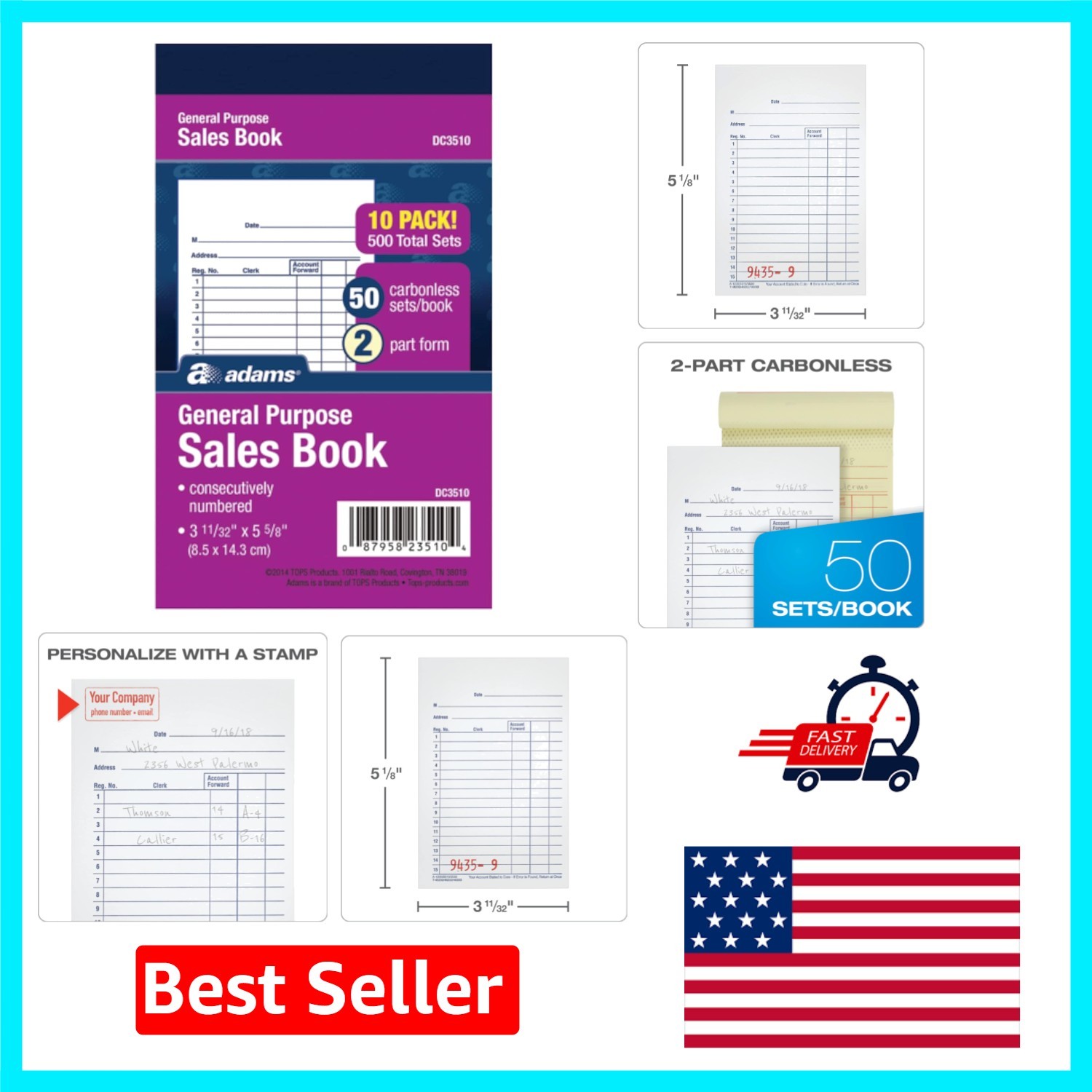 Pocket-Sized 50 Set Carbonless Sales Book – Perfect for Sales Professionals