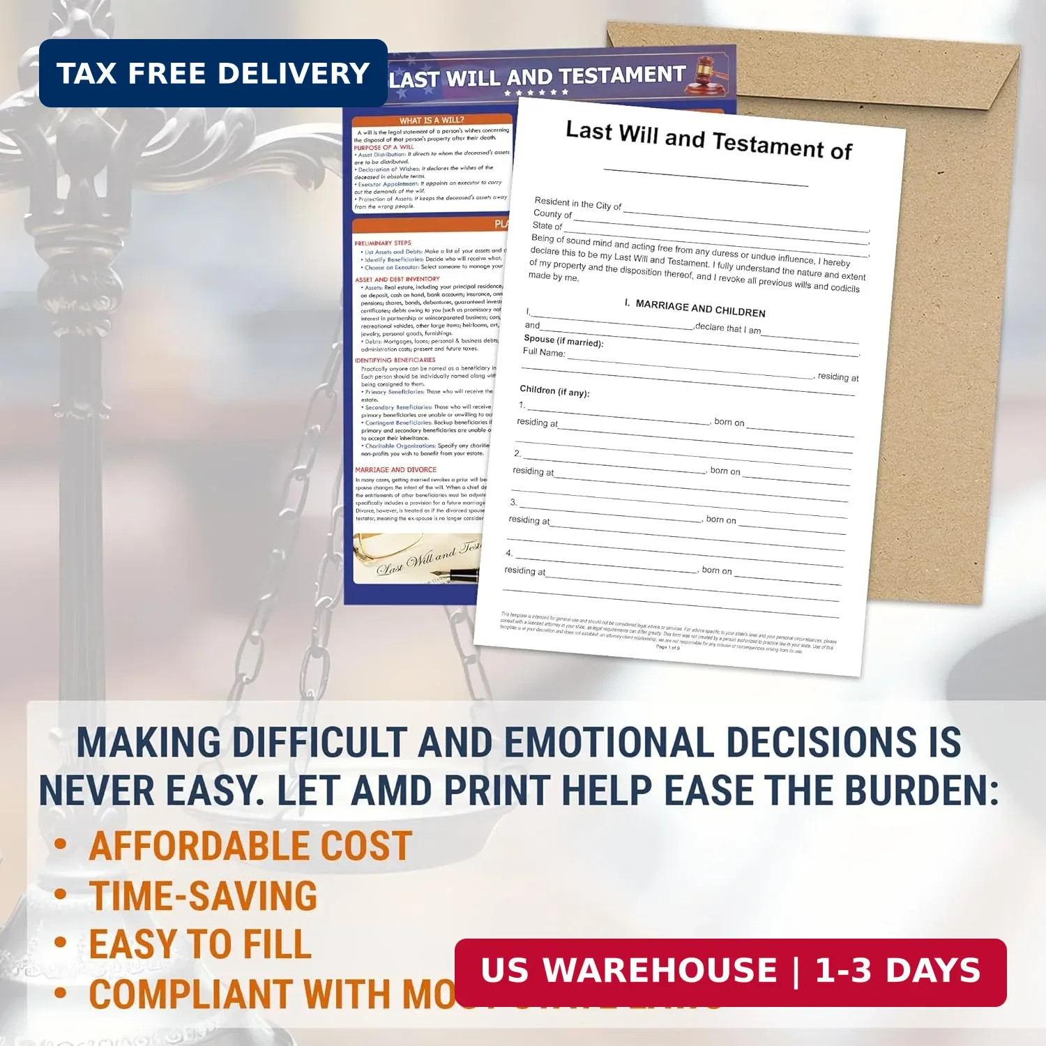 KING PRINT Last Will and Testament Kit 2026 – Legal Will, Trust Forms for Estate
