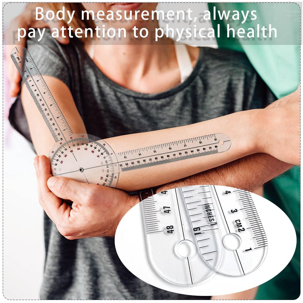 Goniometer 12 inch, Transparent Orthopedic Angle Ruler Plastic Goniometer,…