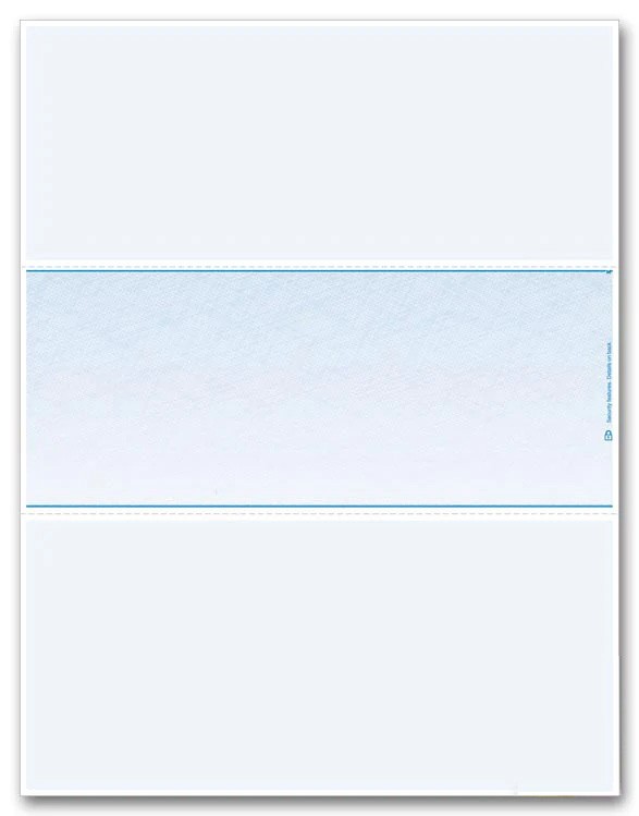 DLM832 Blank Laser Checks Middle Format 8 1/2 x 11″ QTY 500
