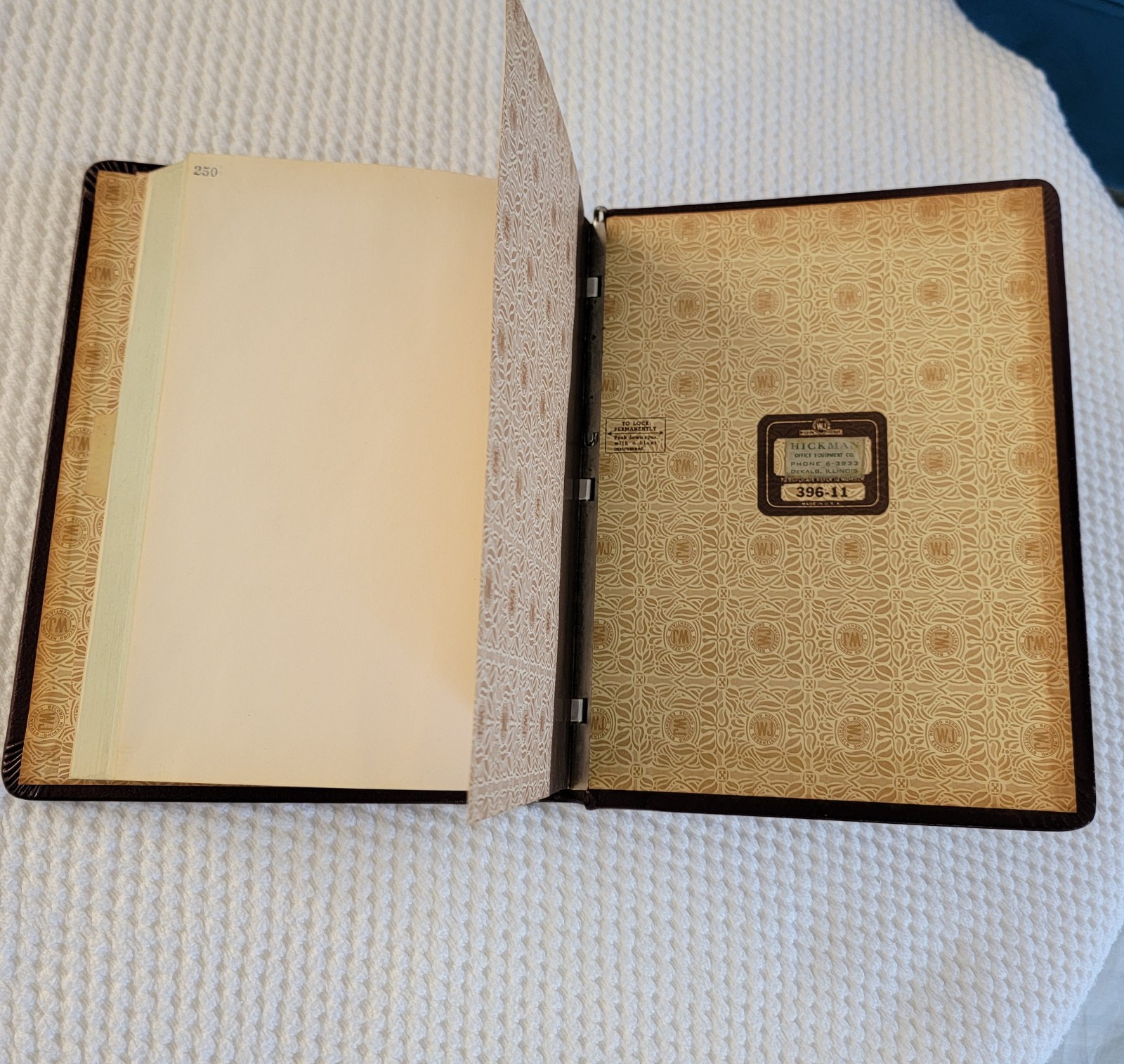 Antique Wilson-Jones Office Ledger Binder 1940s Hickman Office Equipment