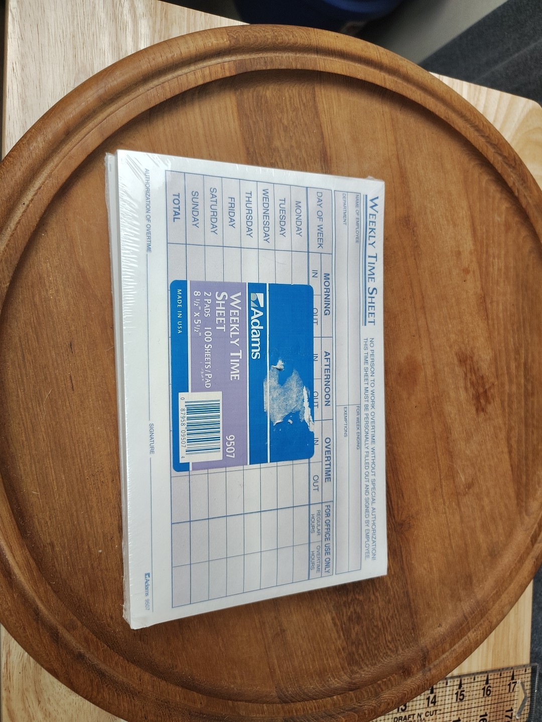 Adams Weekly Time Sheets 9507ABF 5.5″ x 8.5″ Blue/White 2 Pads of 100 Sheets NEW