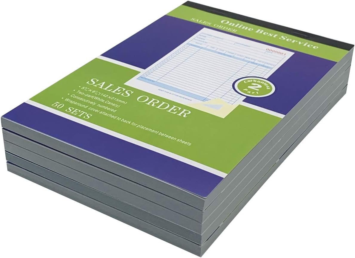 10 Pack Large Sales Order Book Receipt Invoice Duplicate Carbonless 50 Sets 5-9/