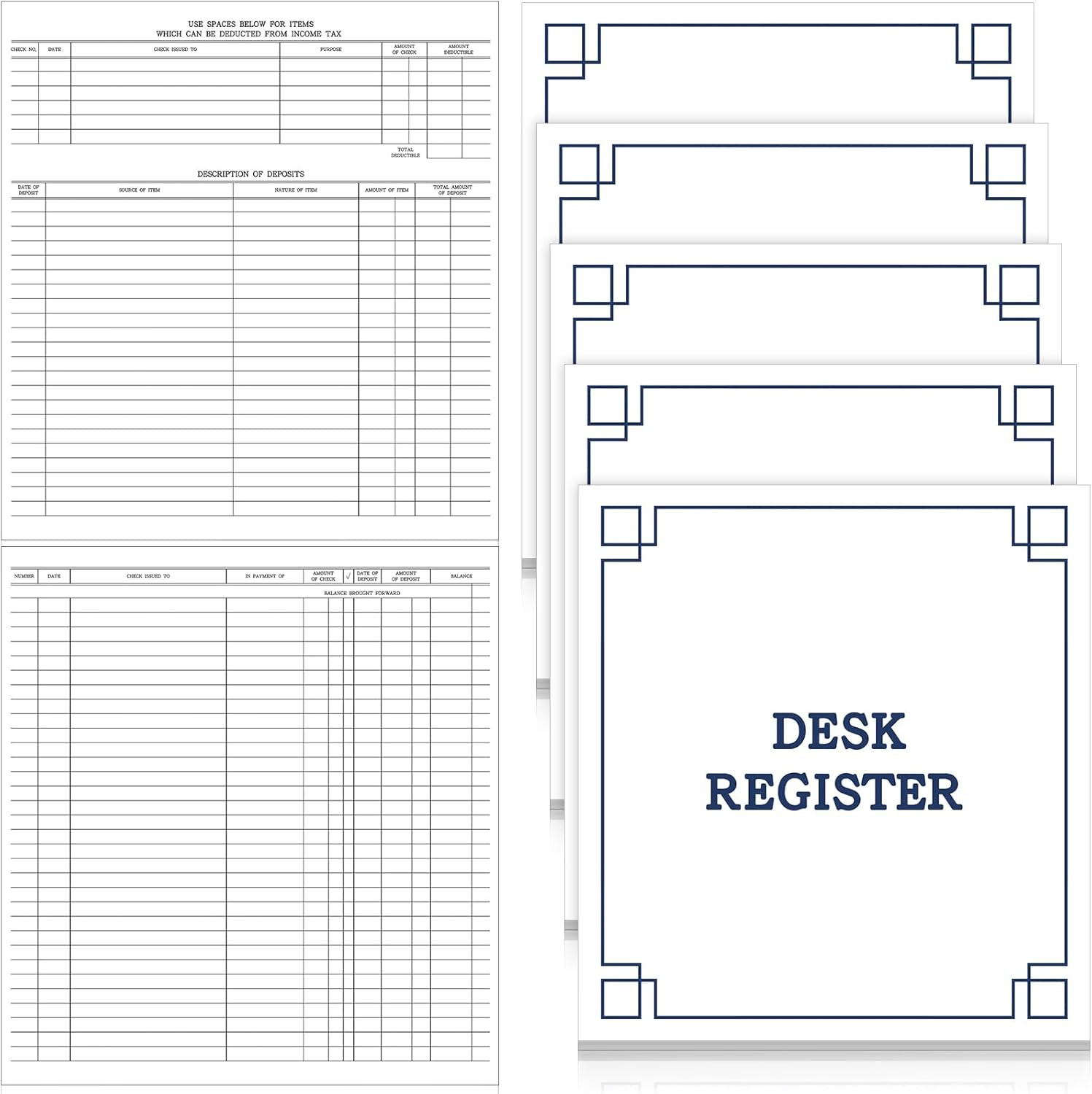 5 Pcs Checkbook Transactions Register 8.5 X 9.25 Inch Checks Transaction Registe