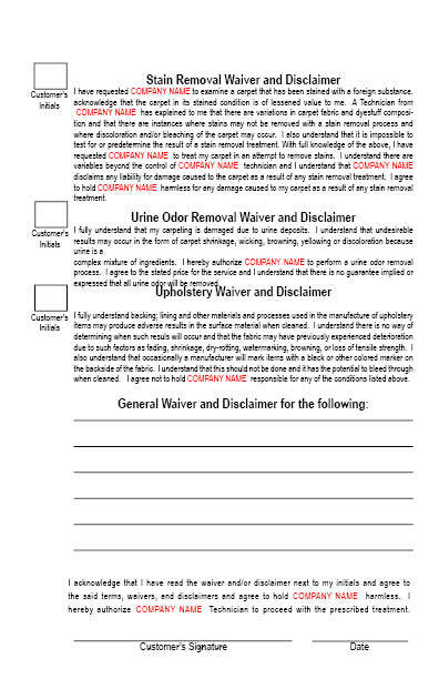CARPET CLEANING INVOICES FULL COLOR Custom Printed 2 or 3 Part Carbonless