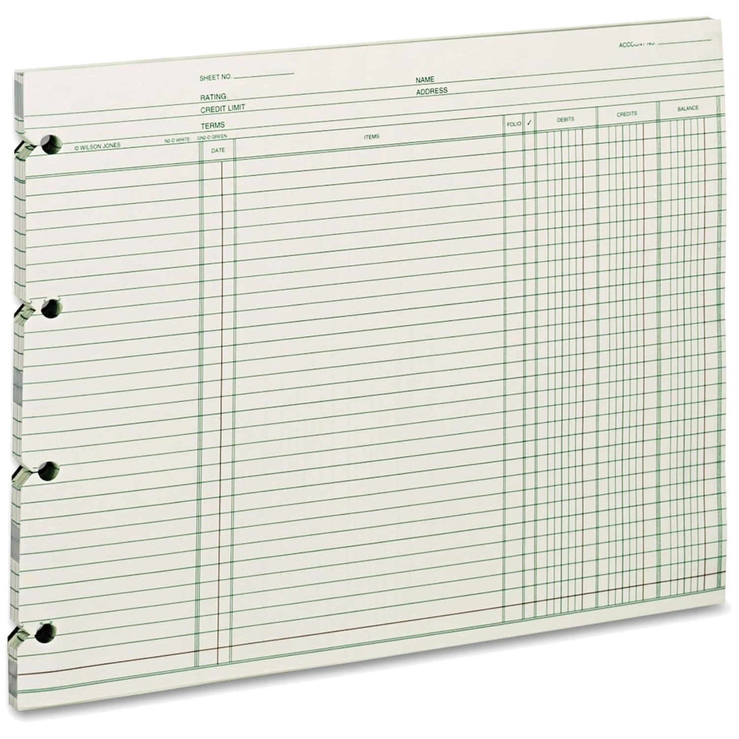 Ledger Paper Pack – 100 Sheets, Green, 9.25 x 11.87 Inches