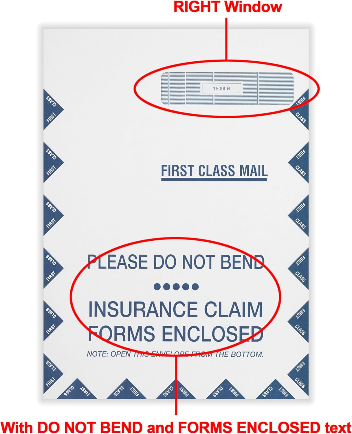 Complyright CMS-1500 Jumbo Right Window “Do Not Bend” Healthcare Billing Envelop