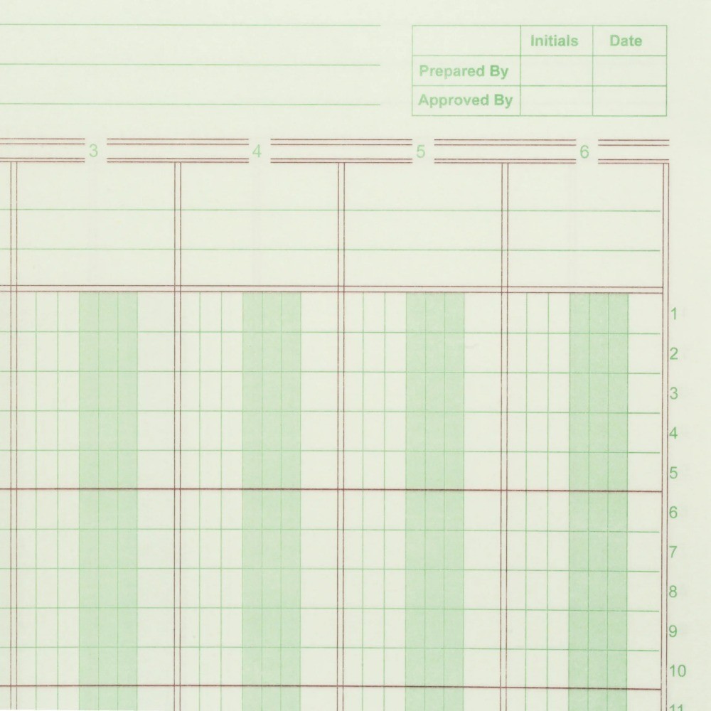 , Columnar Ledger Pad, 6 Columns, 8.5″ x 11″, Letter Size, 50 Sheets