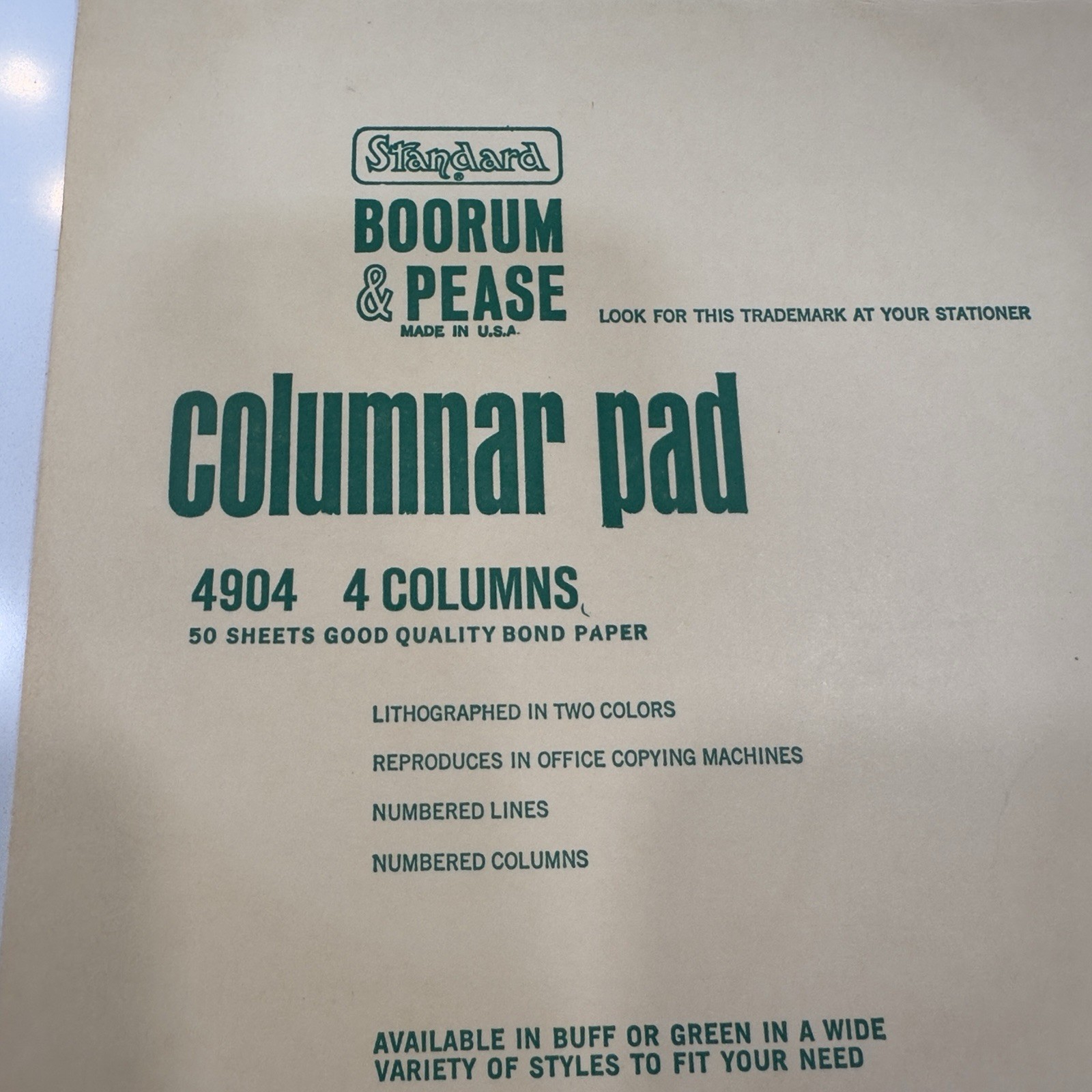 2 Vintage Boorum & Pease Accounting Columnar Pads 4 & 8 Columns_4904 & 8908A