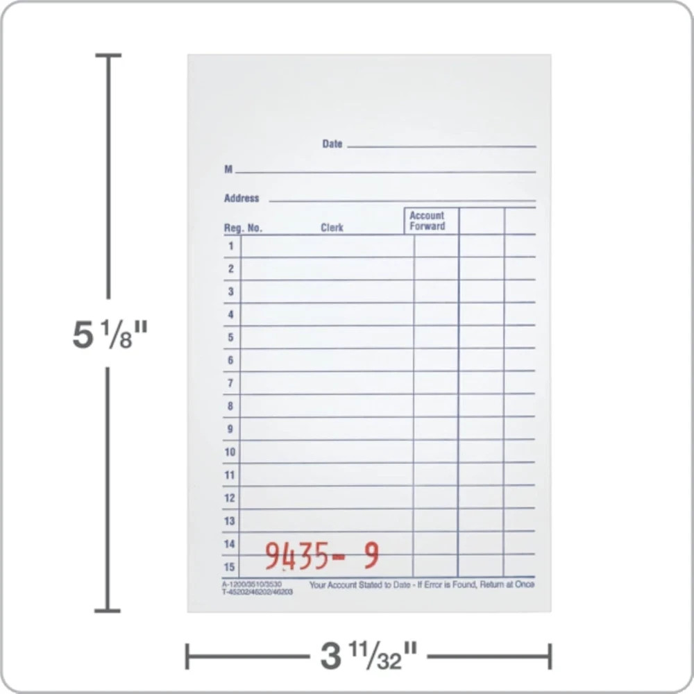 General Purpose Sales Book, 2-Part, Carbonless, White/Canary, 3-11/32 x 5-5/8…