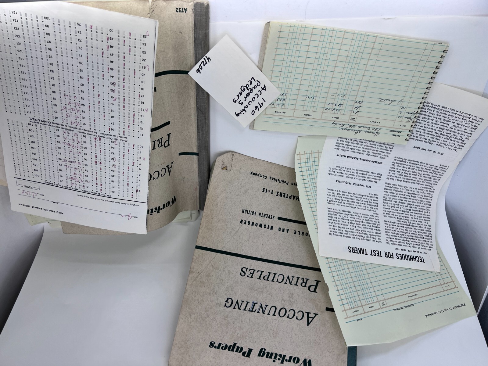 Accounting Principles Columnar 1960 BOORUM & PEASE class Working Sheets Pads