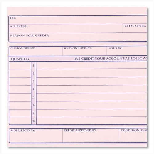Rediform Credit Memo Book, Three-Part Carbonless, 5.5 x 7.88, 50 Forms Total