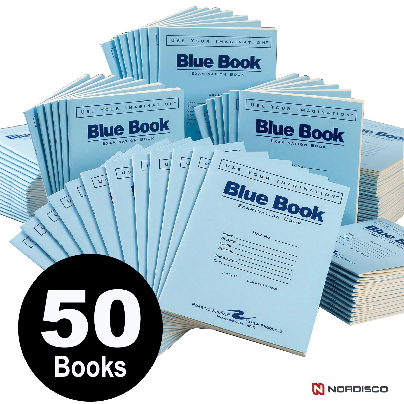 Blue Book Examination Book 77512, 8.5 x 7″, 8 Sheets (16Pages), Pack of 50