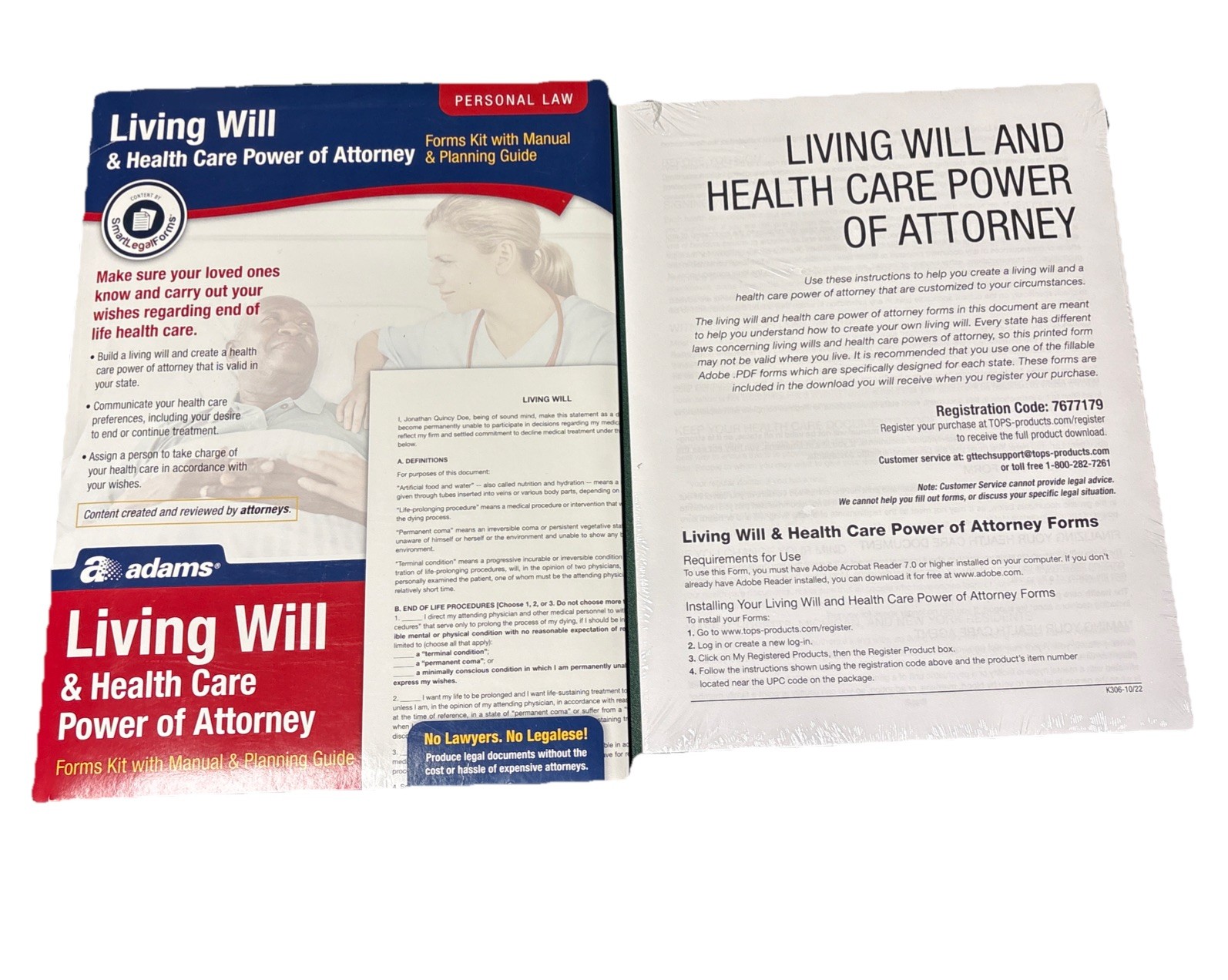 Adams Living Will and Power of Attorney for Healthcare Kit with Manual And Guide