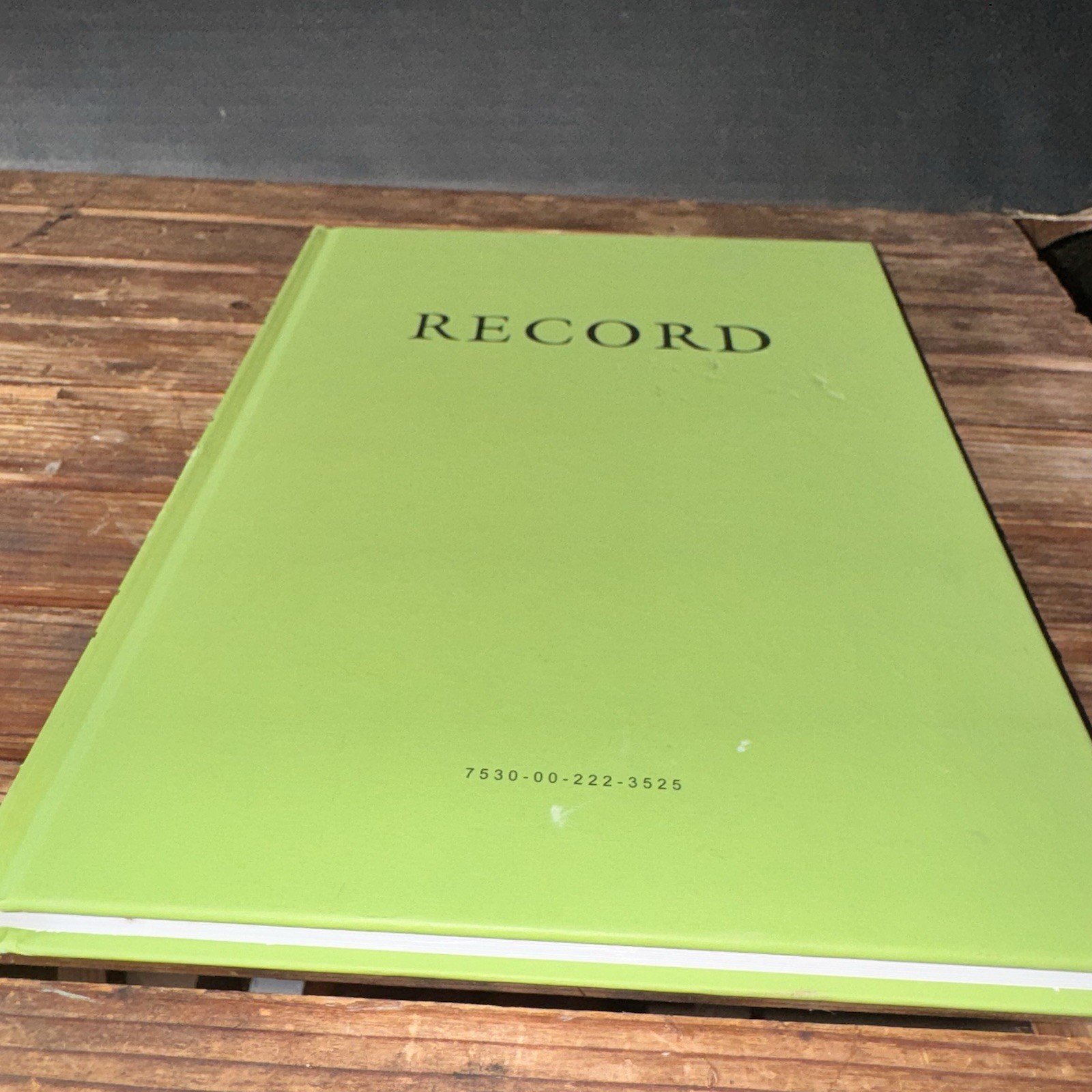 Federal Supply Service Record Book Hardcover Lined Green