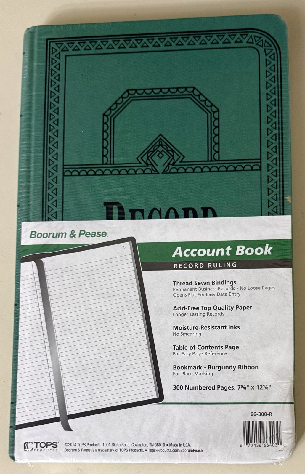 Esselte 66300R Canvas Record Book 300 Sheets Blue 12.12″x7.62″ – NEW SEALED