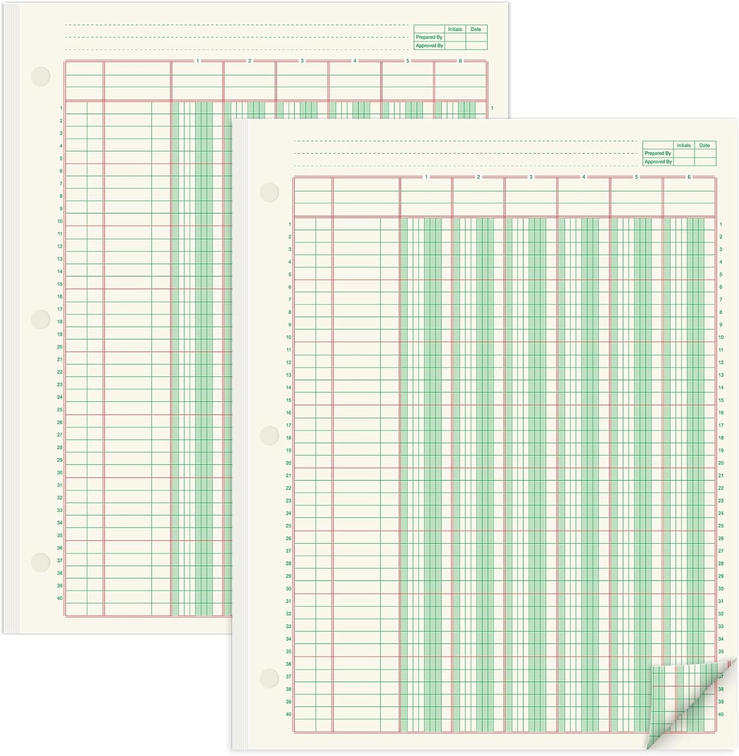 2 Pads 100 Sheets Columnar Analysis Pad 3 Column Ledger 3 Hole Punch Accounting