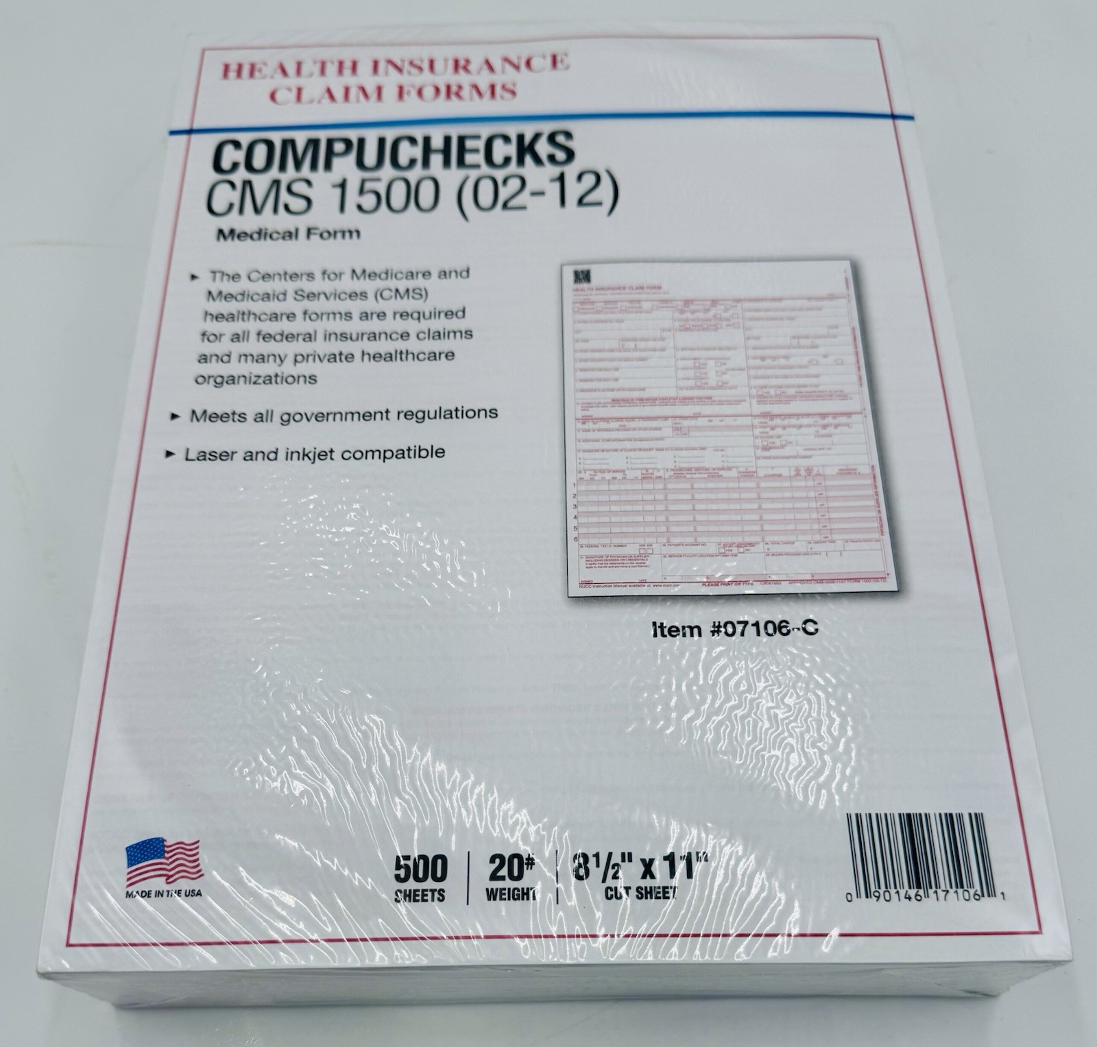 NEW CMS 1500 HCFA Health Insurance Claim Forms (Version 02/12) – 500 Forms