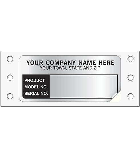 376 Model/Serial Number Labels Continuous Aluminum Foil 2 3/4 x 1 1/4″