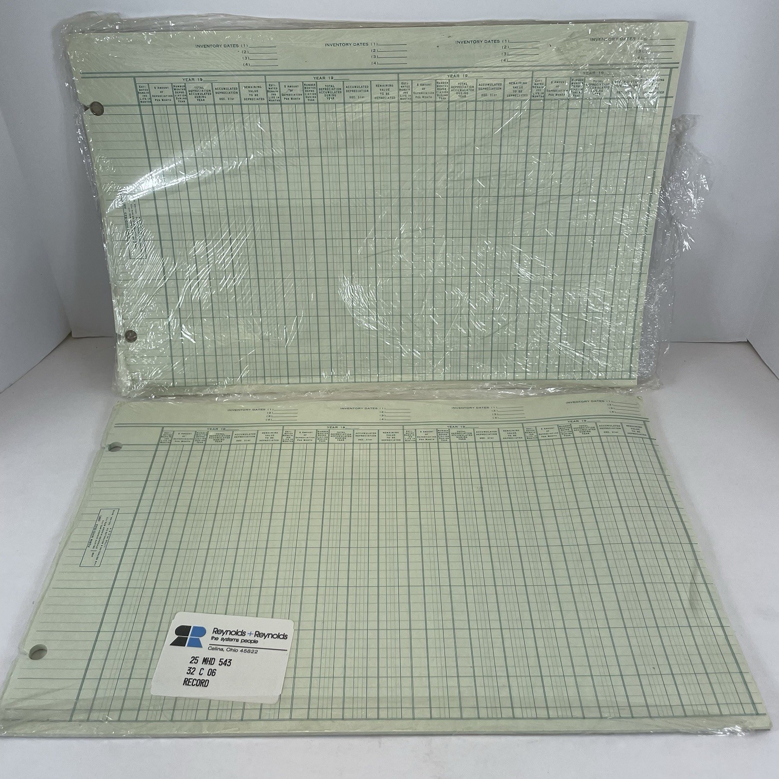 Vintage Reynolds & Reynolds Inventory Record Paper 11 x 17″ Form MHD 543 USA