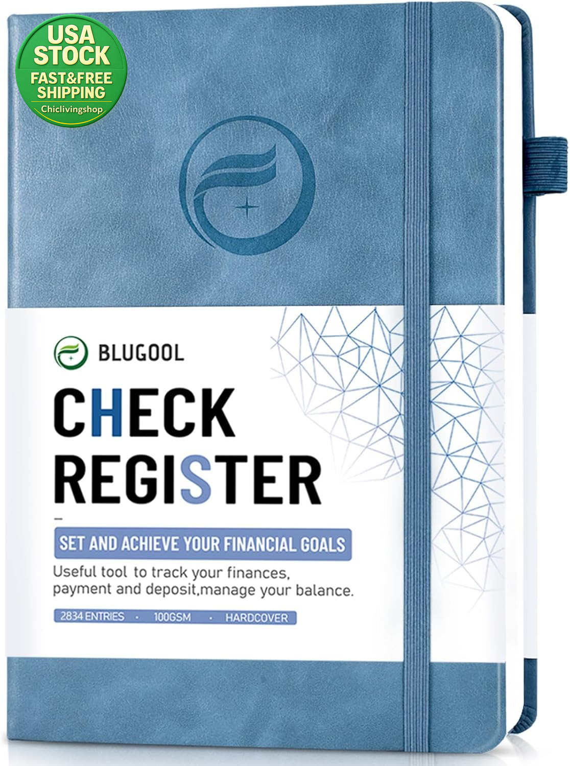 Check Register Accounting Ledger Log Book Personal Budget 5.8 X 8.3 Blue
