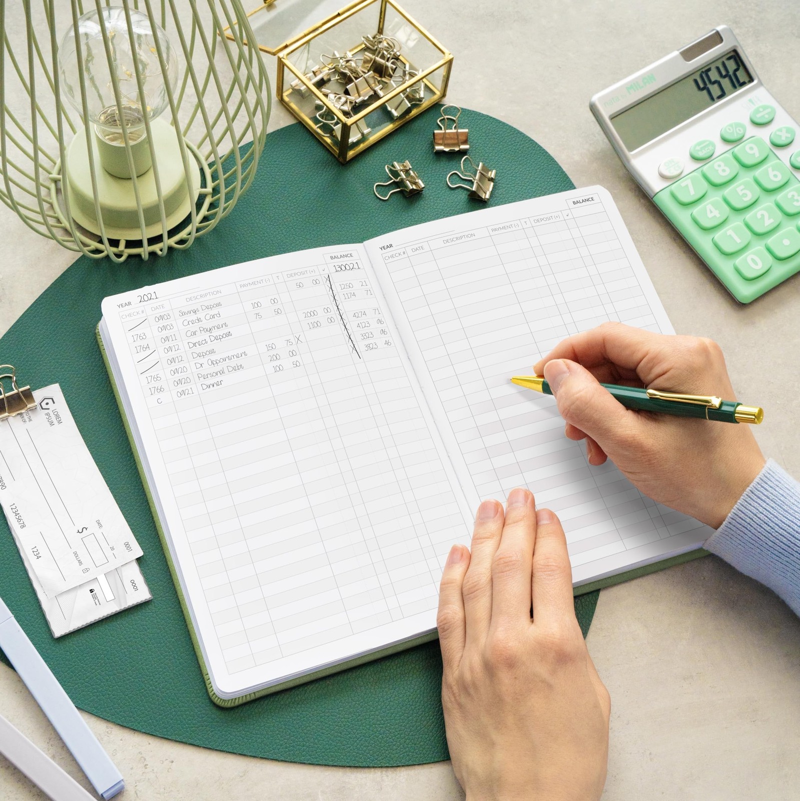 Skyline Check Register – Accounting Ledger Log Book for Income & Expenses – T…