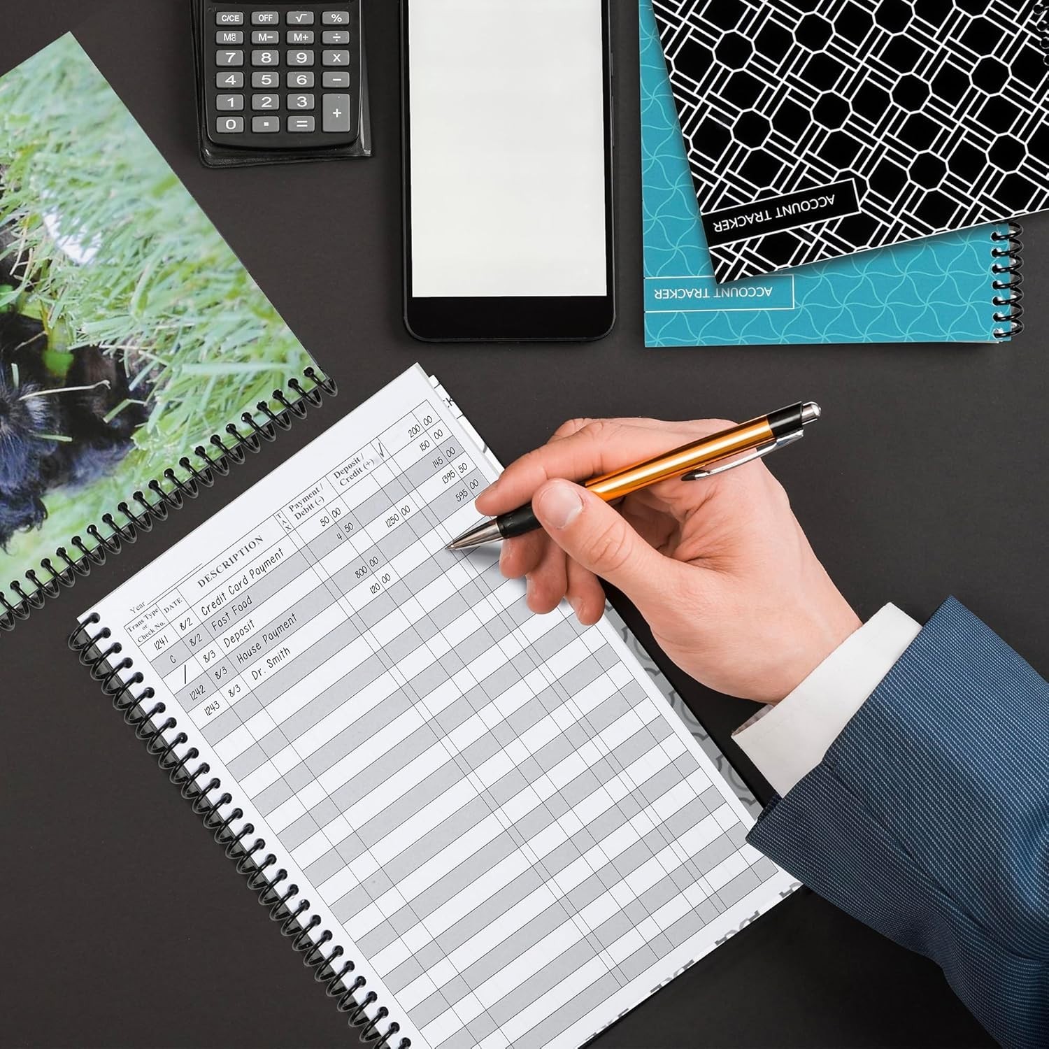 Standard Edition Check Book Register & Debit Card Ledger Notebook 4 Pack Variety