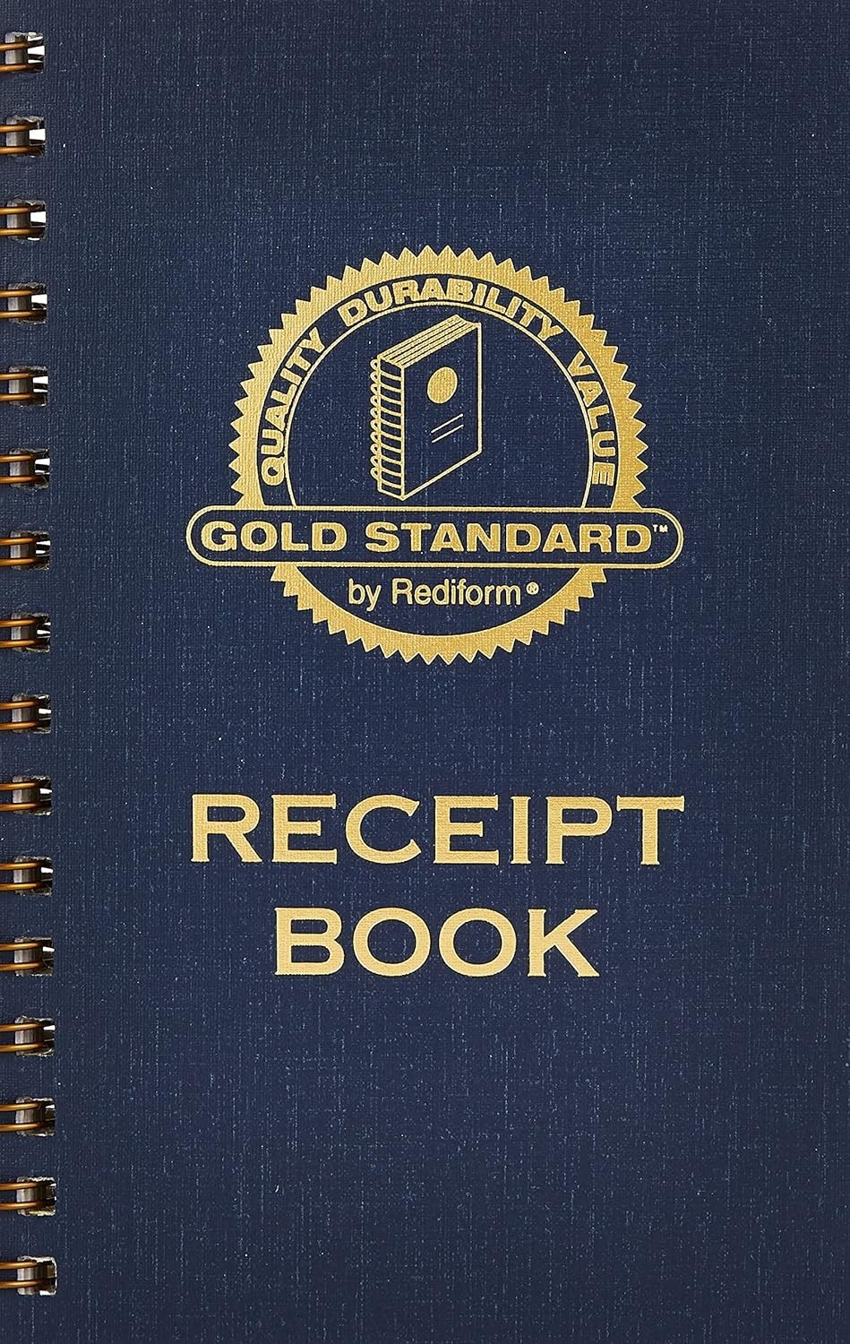 Secure and Stylish 225-Set Carbonless Receipt Book – Gold Twin-Wire Binding