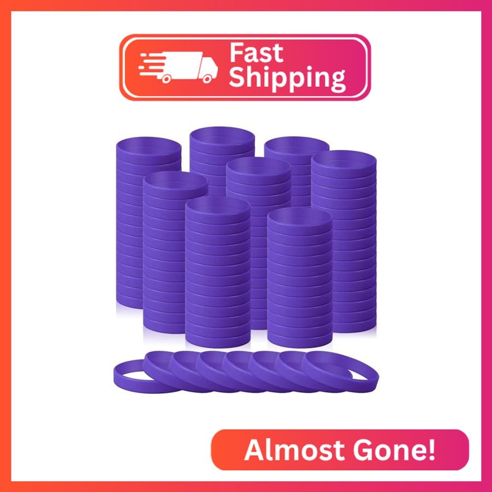 kymqlyw 120 Pcs Plain Silicone Rubber Bracelets Solid Color Rubber Wristbands Sp