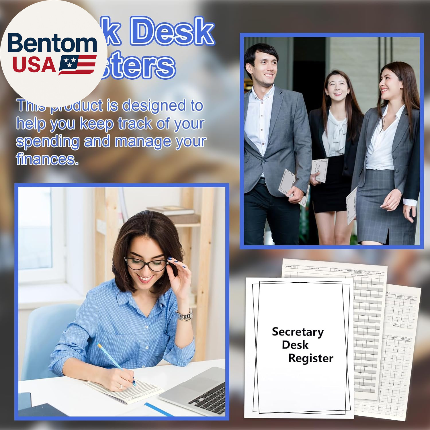 5 Pieces Checkbook Transaction Register 6.4 * 8.25Inch Secretary Deskbook Check