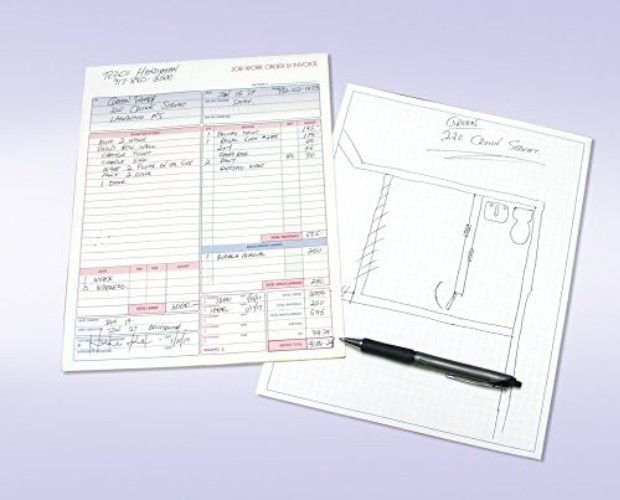 Contractor Job Work Order & Invoice Set, 2 Part Carbonless