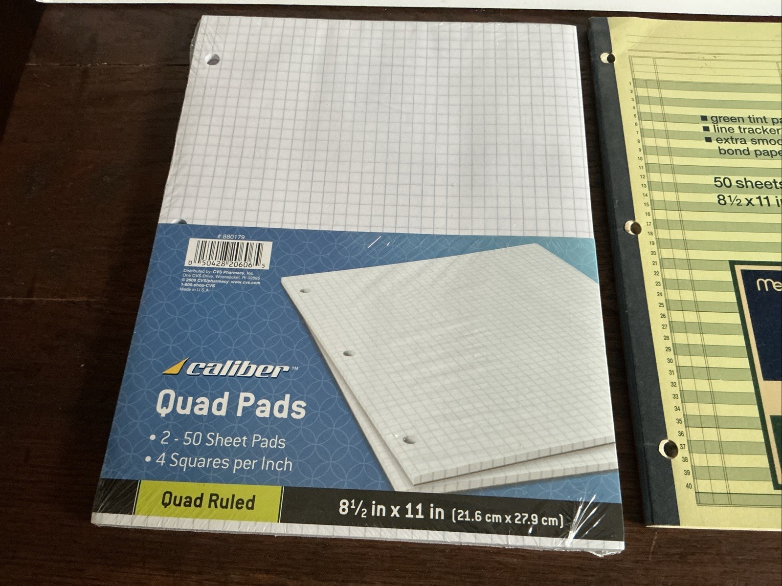 Vintage Accounting Column Pads (49, 47 Sheets), 2 50 Sheet Graph Paper Pads 1120
