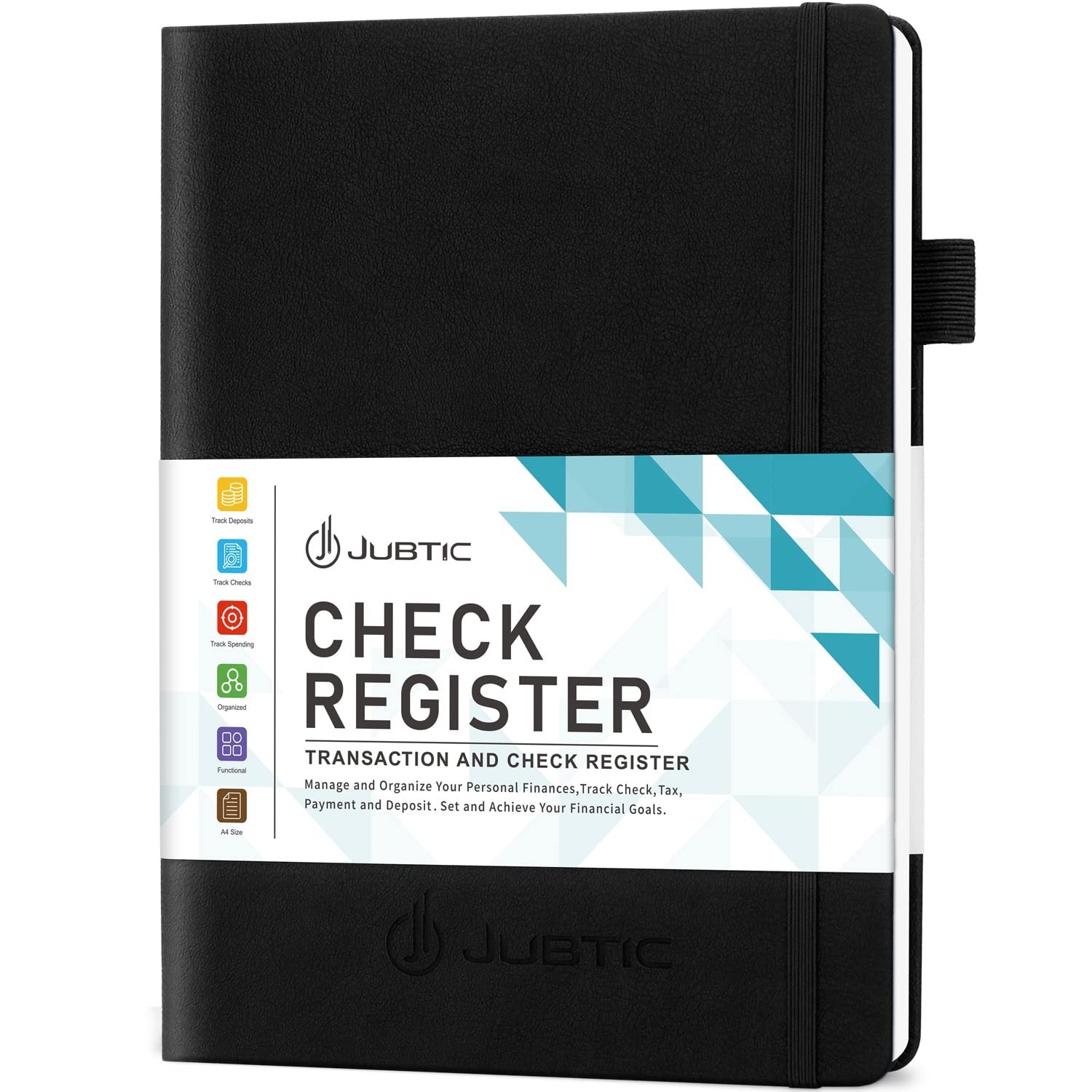 Large Hardcover Check Register Book – 7.5×10″ Accounting Ledger for Income & Exp