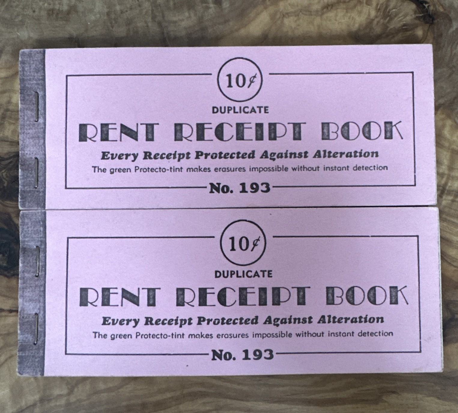 Two Steel City Rent Receipt Book No. 193 Complete W Carbon Paper Vintage 40s 50s