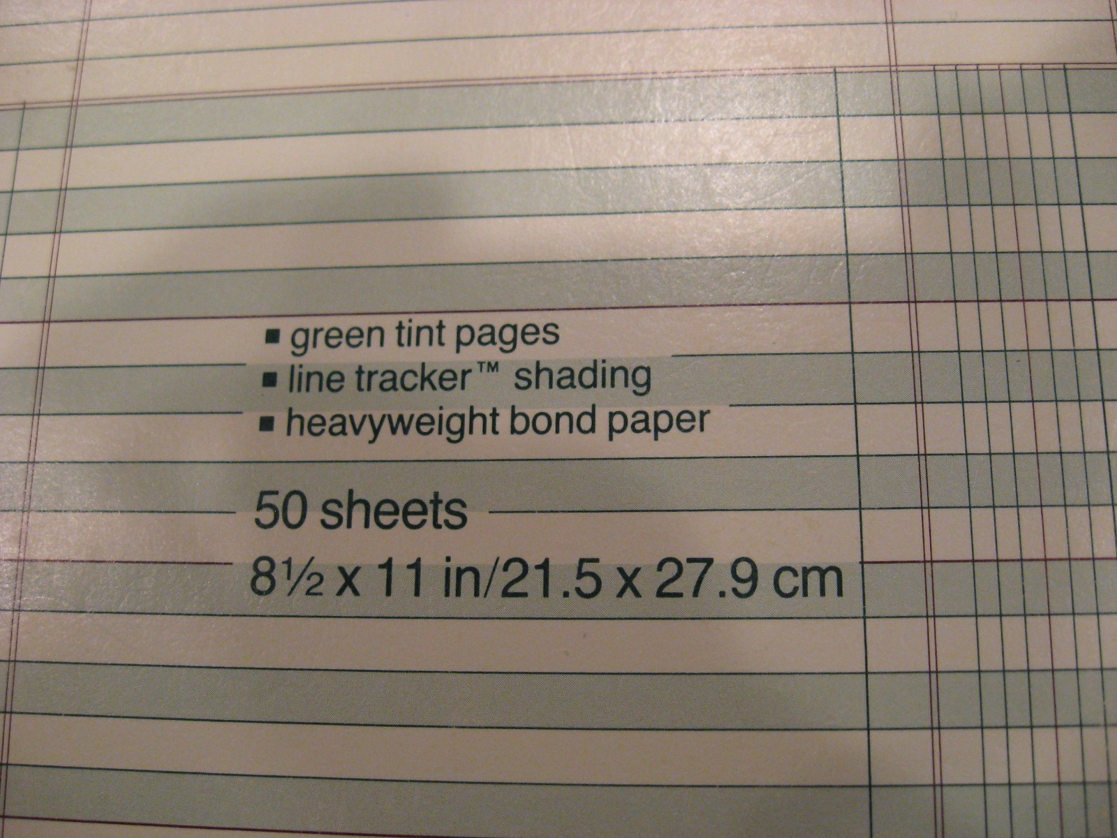 Vintage 80’s 1986 Mead CAMBRIDGE 8 & 3 Green Tint Column Pads (READ DESCRIPTION)